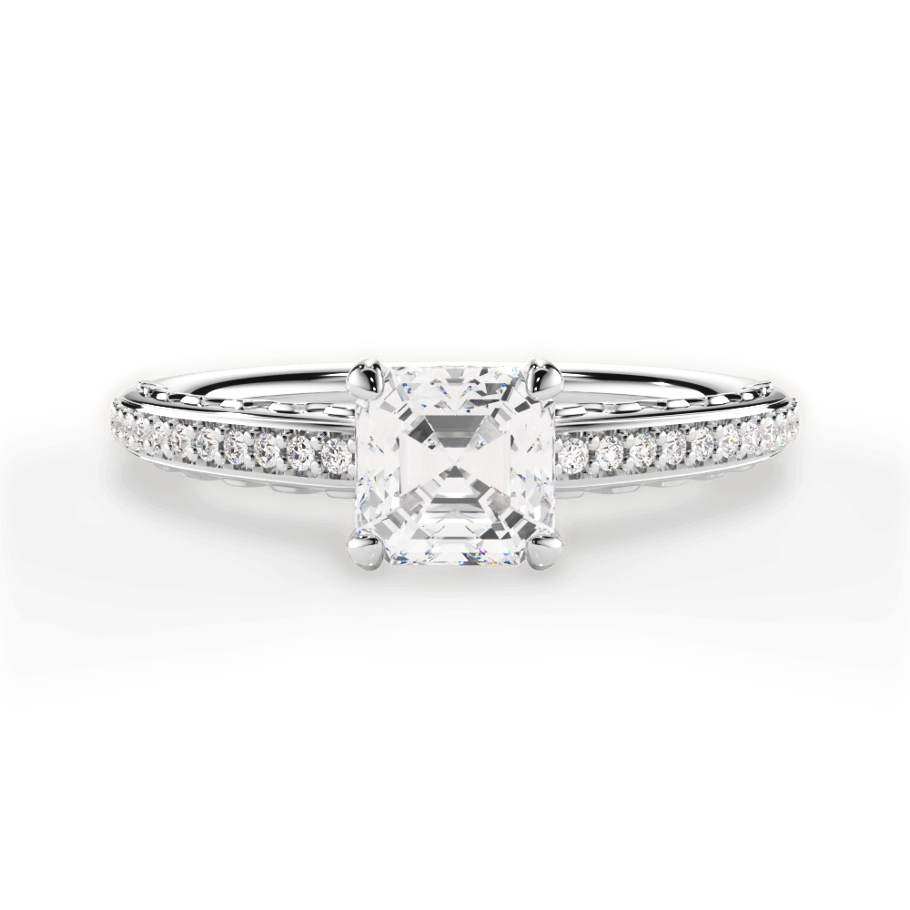 14kt White Gold/18kt White Gold/Platinum/asscher/top