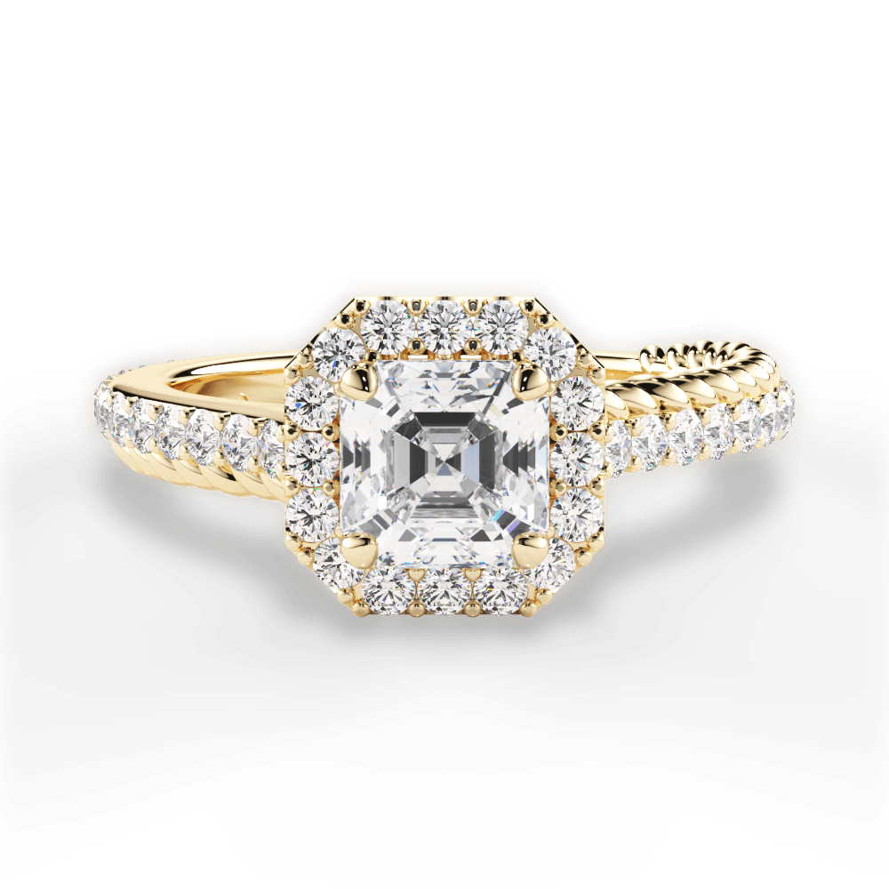 14kt Yellow Gold/18kt Yellow Gold/asscher/top