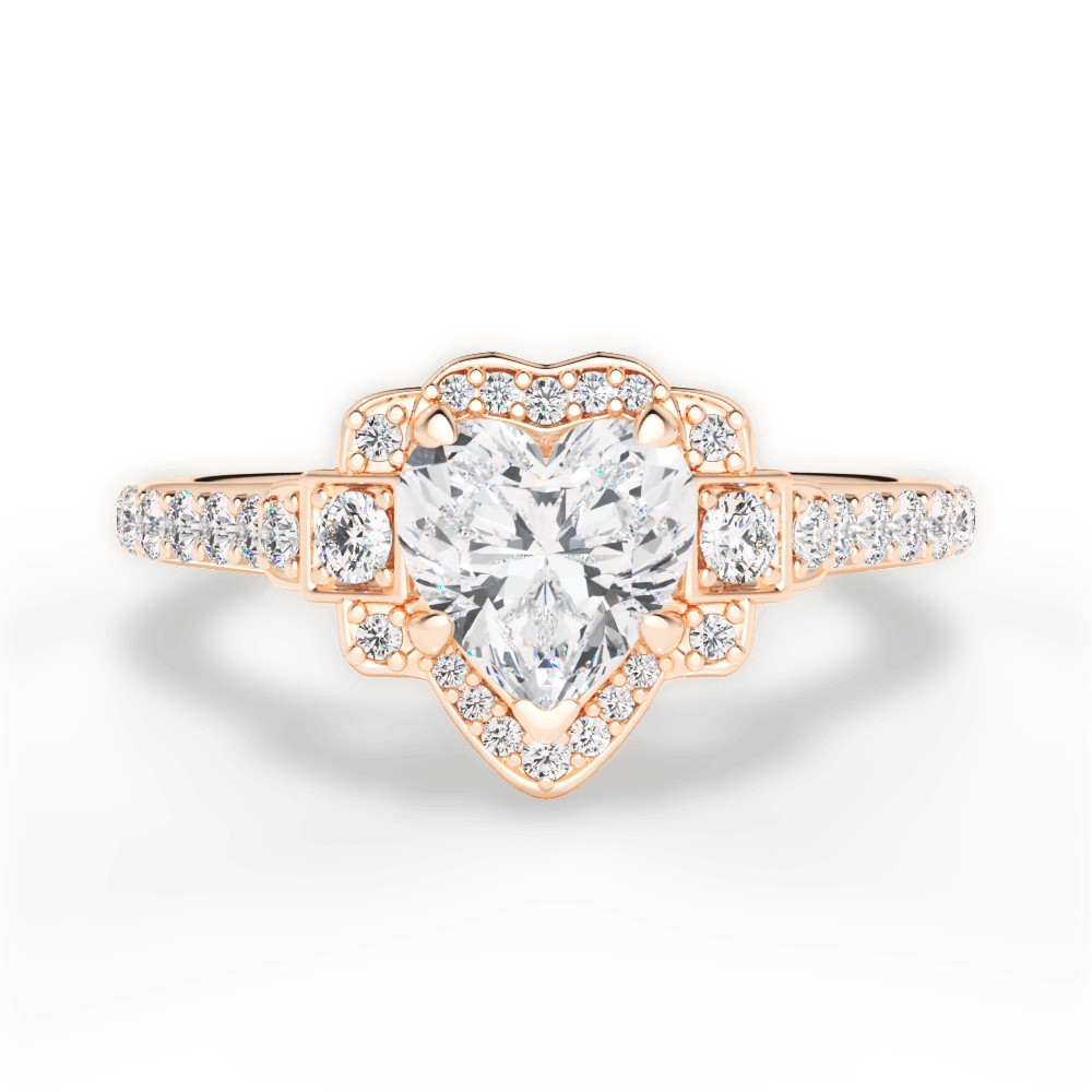 14kt Rose Gold/18kt Rose Gold/heart/top