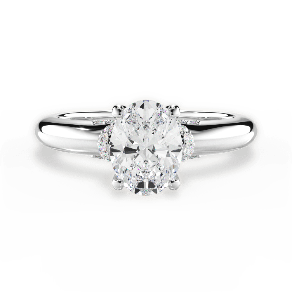 14kt White Gold/18kt White Gold/Platinum/oval/top