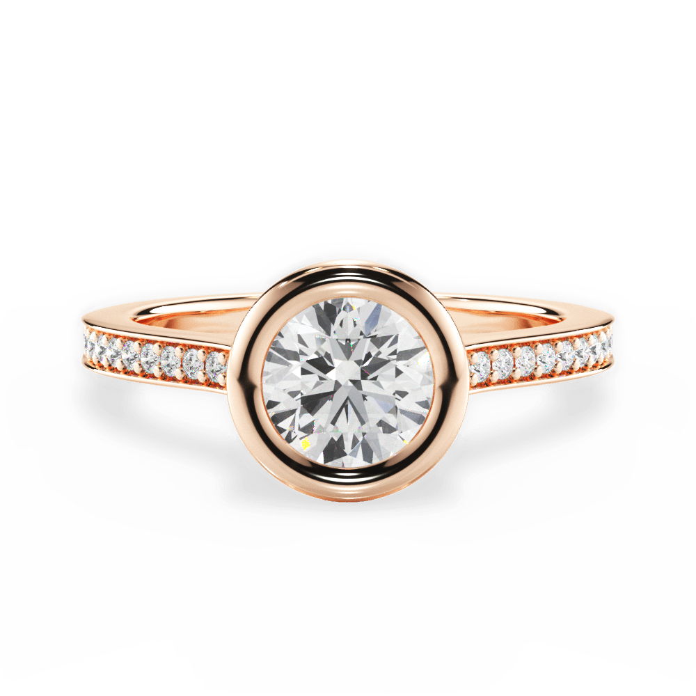 14kt Rose Gold/18kt Rose Gold/round/top