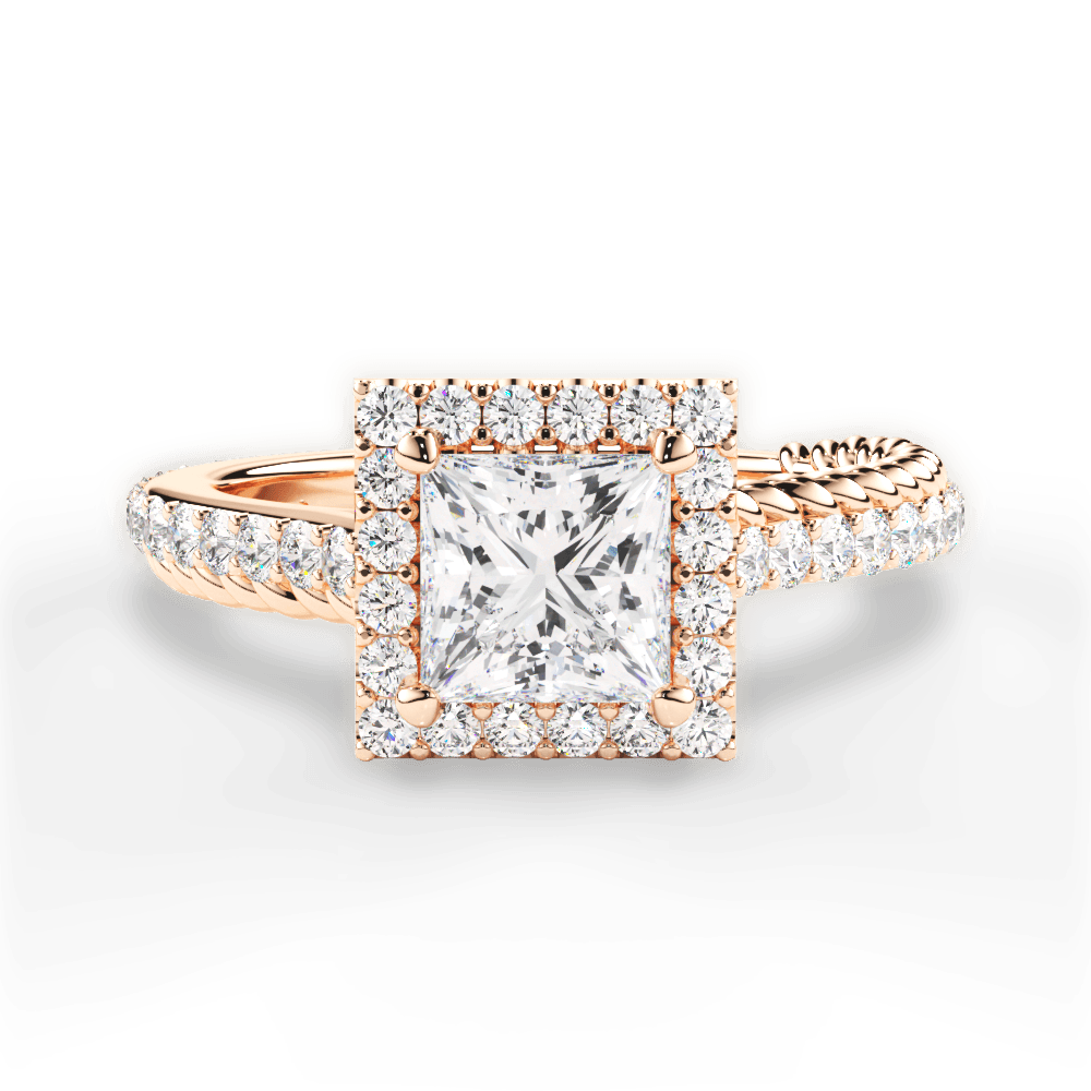 14kt Rose Gold/18kt Rose Gold/princess/top