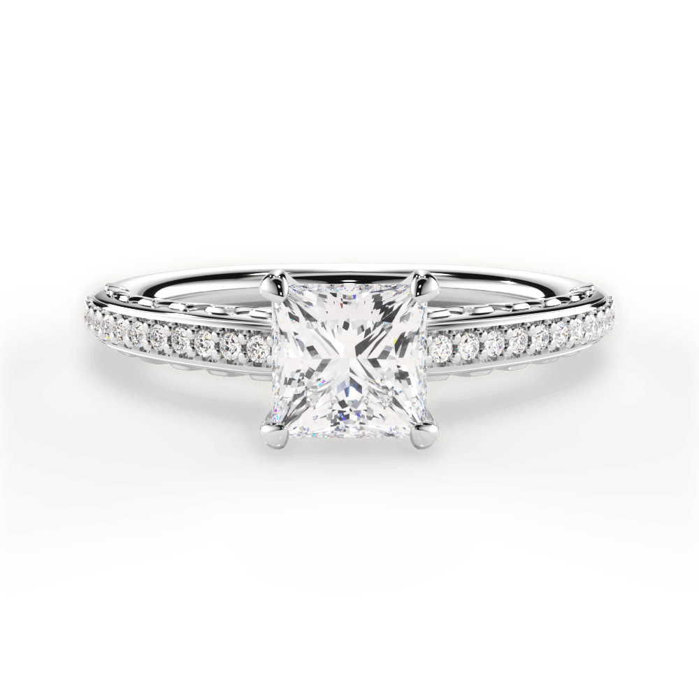 14kt White Gold/18kt White Gold/Platinum/princess/top