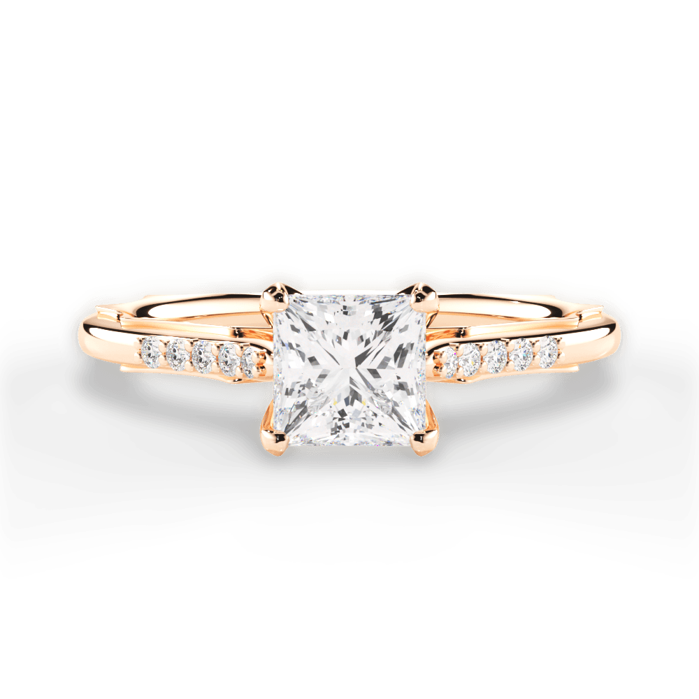 14kt Rose Gold/18kt Rose Gold/princess/top