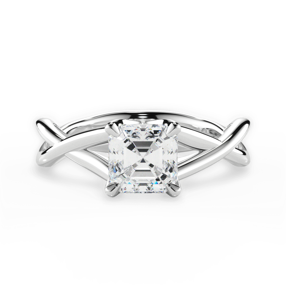 14kt White Gold/18kt White Gold/Platinum/asscher/top