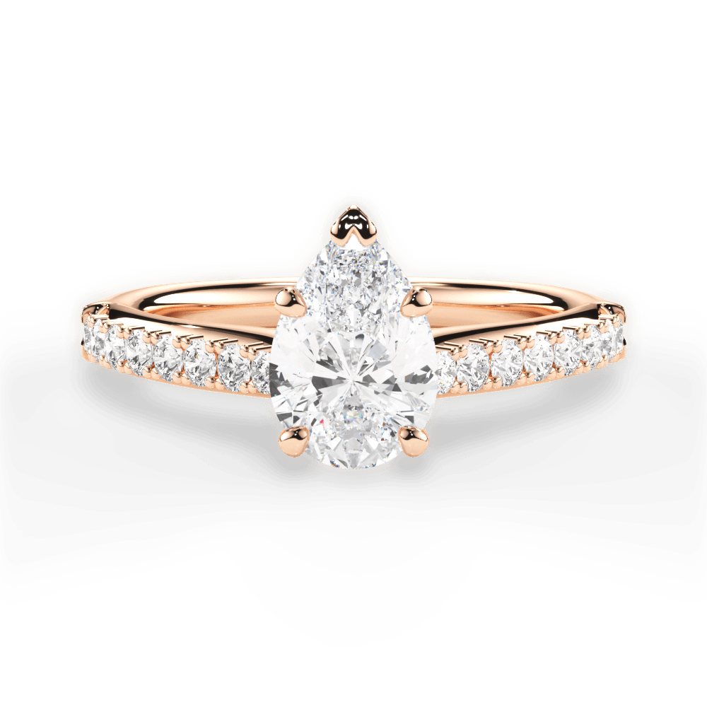 14kt Rose Gold/18kt Rose Gold/pear/top