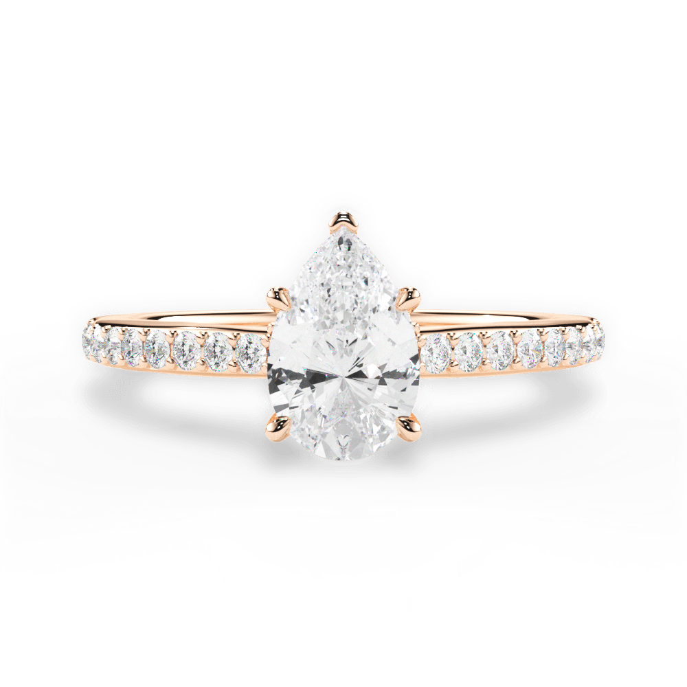 14kt Rose Gold/18kt Rose Gold/pear/top