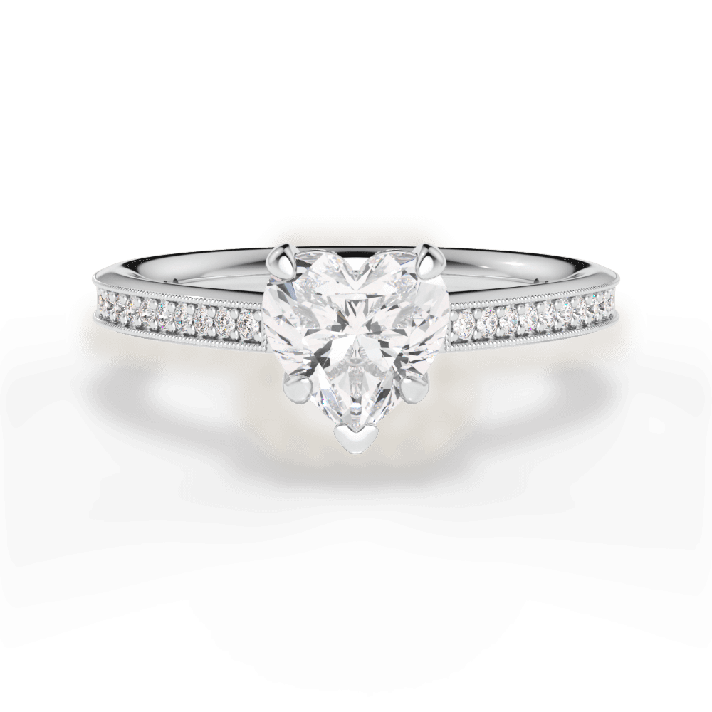 14kt White Gold/18kt White Gold/Platinum/heart/top