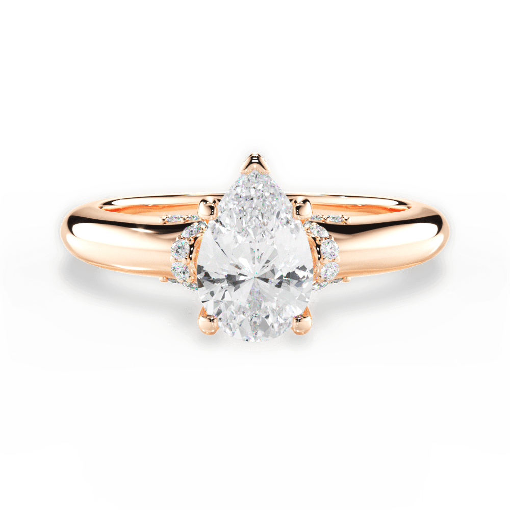 14kt Rose Gold/18kt Rose Gold/pear/top