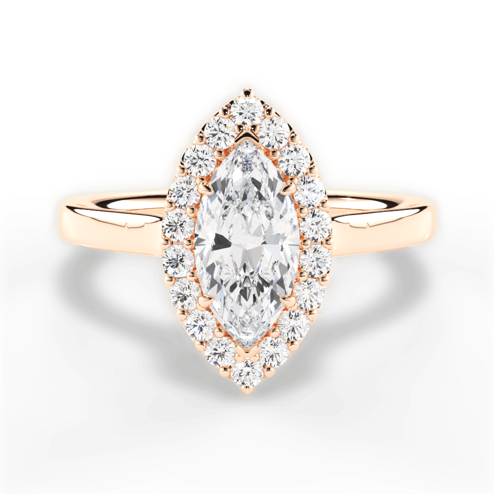 14kt Rose Gold/18kt Rose Gold/marquise/top