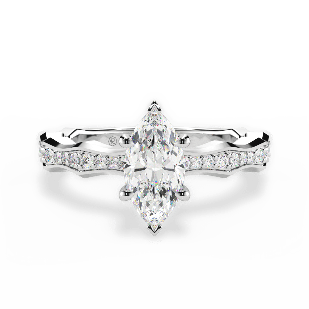 14kt White Gold/18kt White Gold/Platinum/marquise/top
