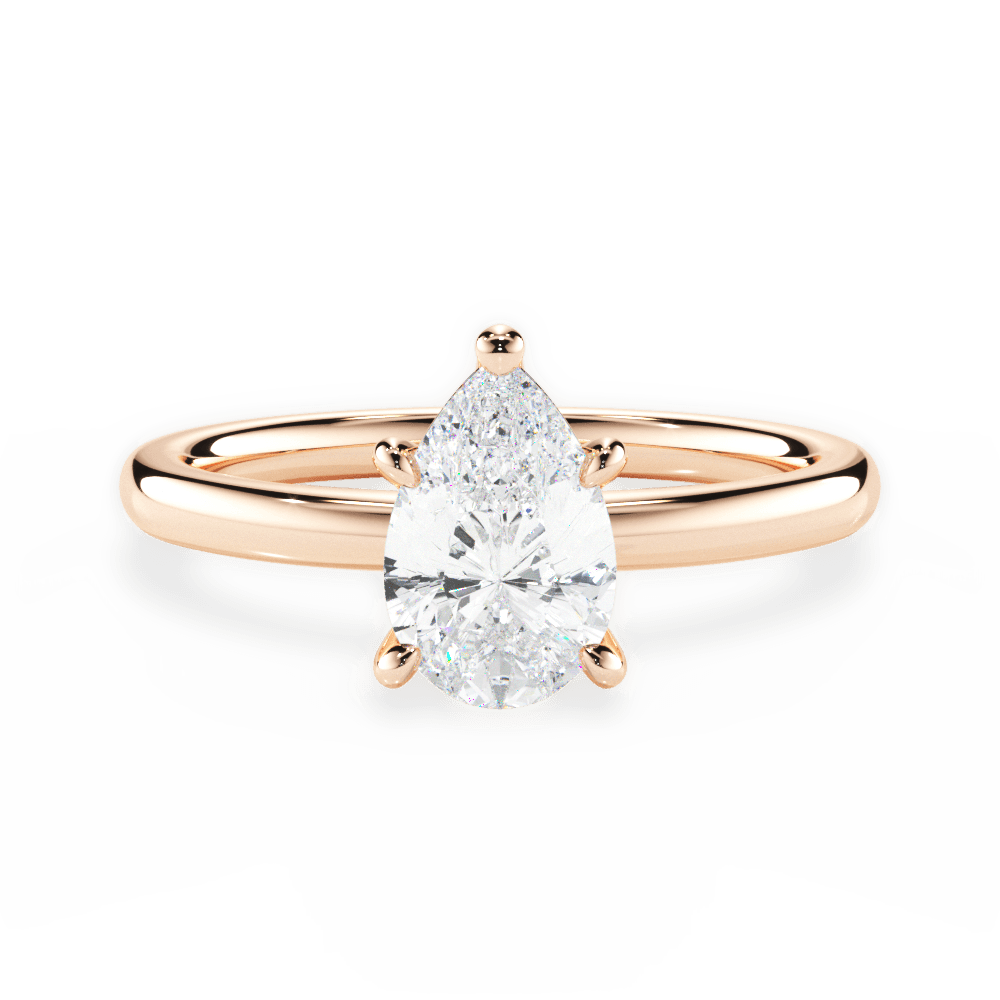 14kt Rose Gold/18kt Rose Gold/pear/top