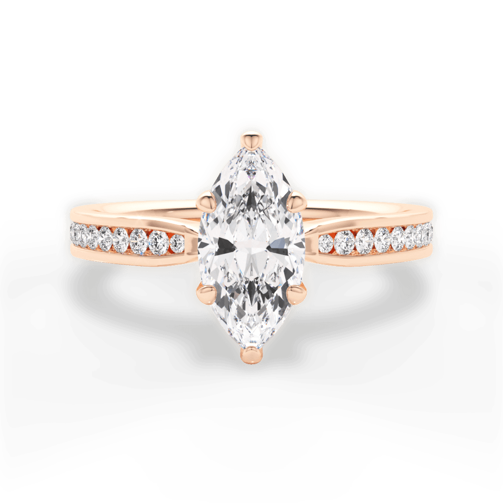 14kt Rose Gold/18kt Rose Gold/marquise/top