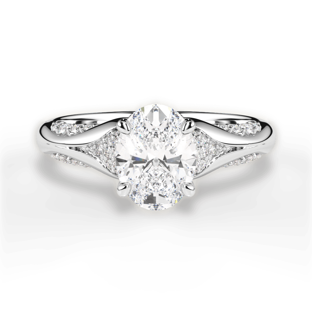 14kt White Gold/18kt White Gold/Platinum/oval/top