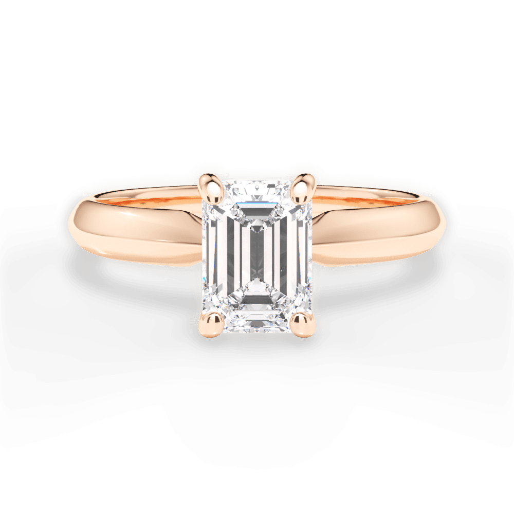 14kt Rose Gold/18kt Rose Gold/emerald/top