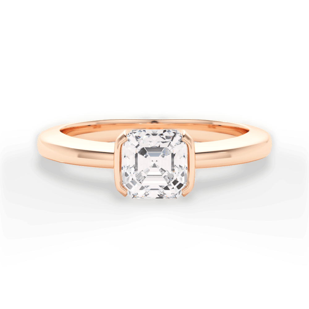 14kt Rose Gold/18kt Rose Gold/asscher/top
