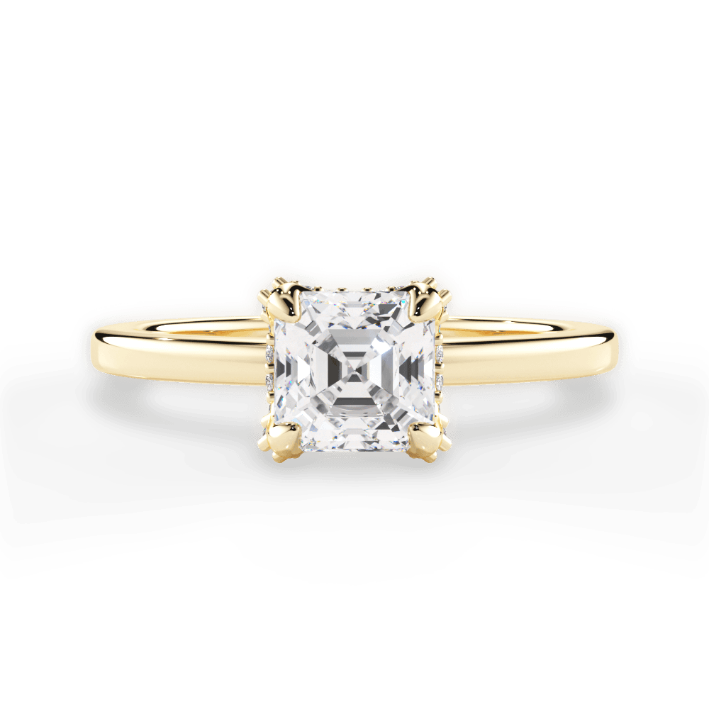 14kt Yellow Gold/18kt Yellow Gold/asscher/top