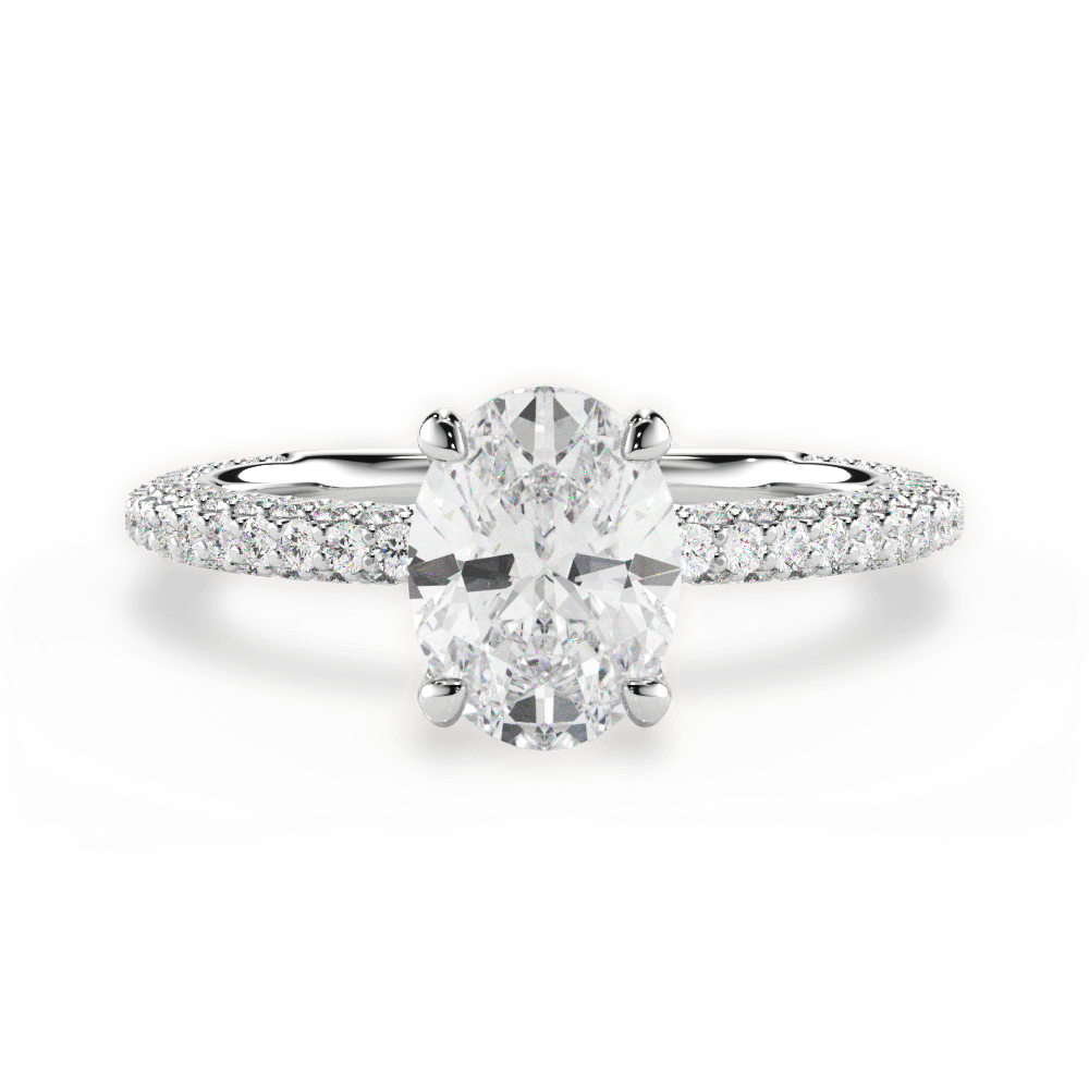 14kt White Gold/18kt White Gold/Platinum/oval/top