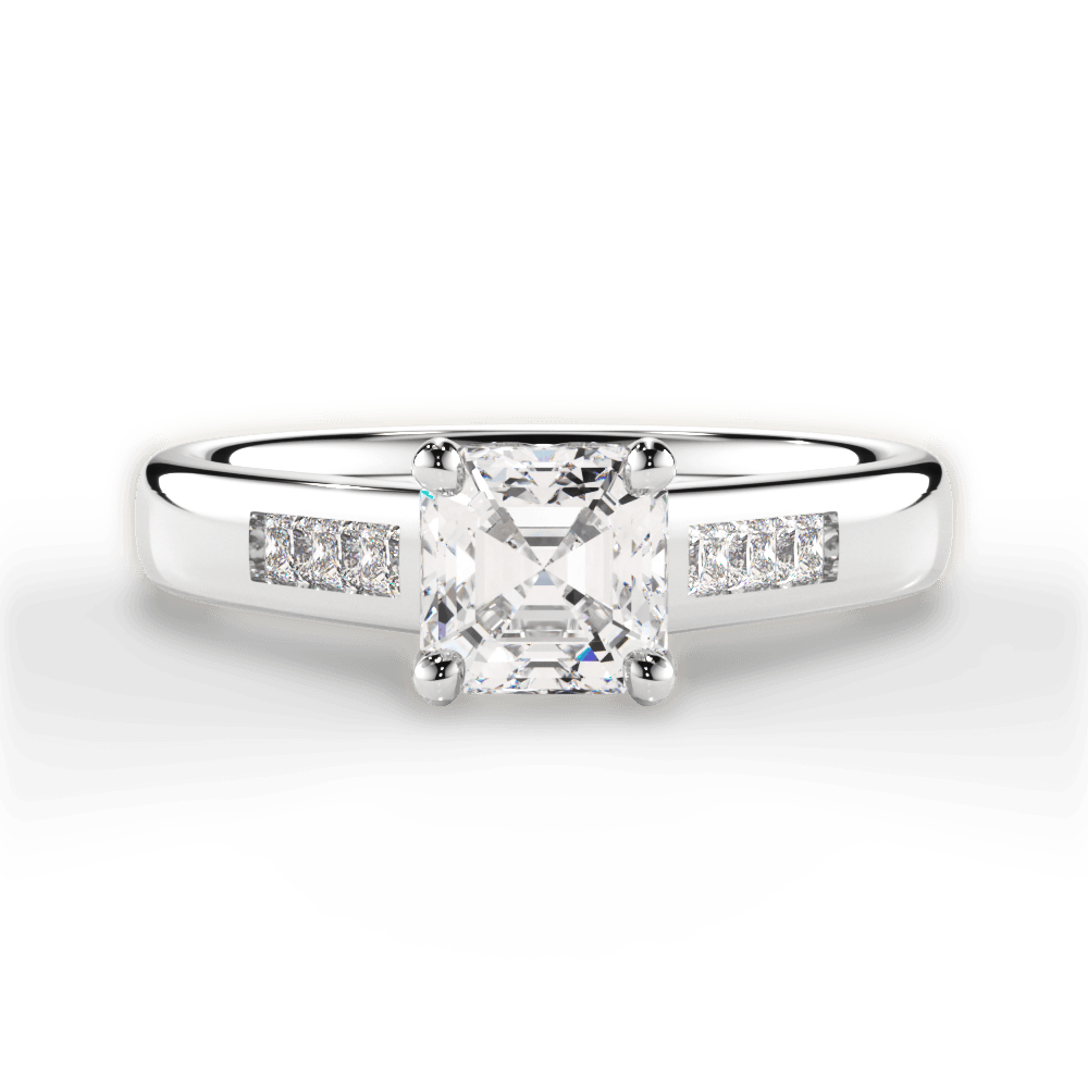 14kt White Gold/18kt White Gold/Platinum/asscher/top
