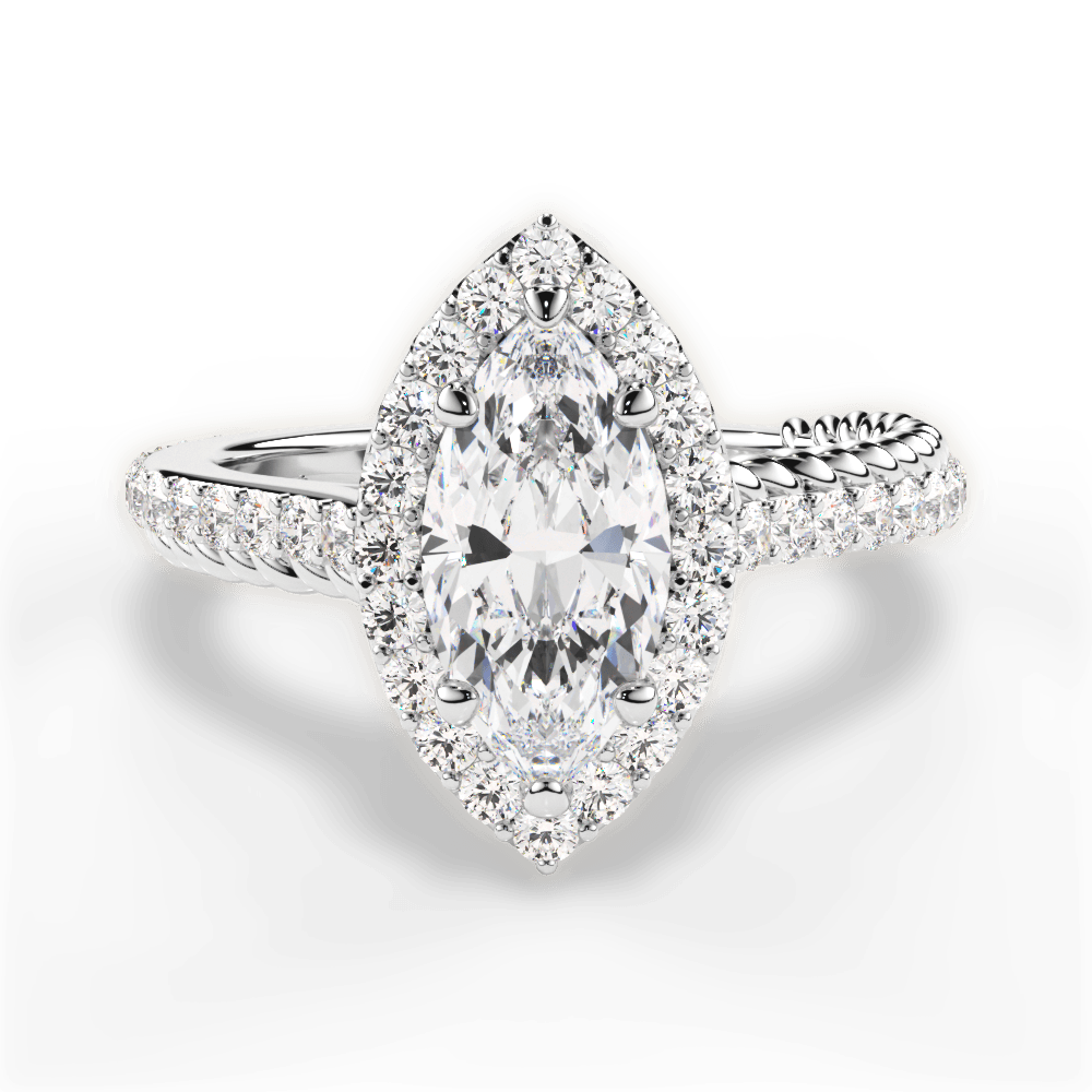 14kt White Gold/18kt White Gold/Platinum/marquise/top