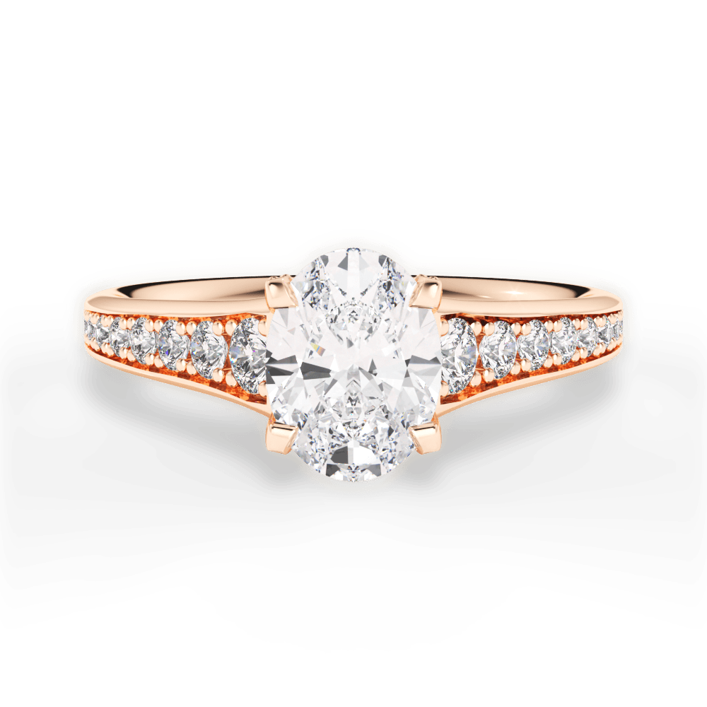 14kt Rose Gold/18kt Rose Gold/oval/top