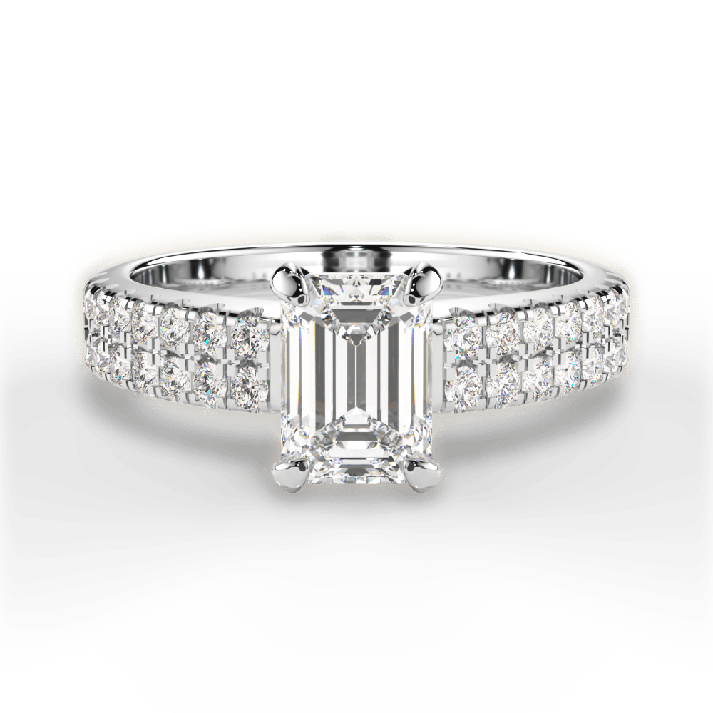 14kt White Gold/18kt White Gold/Platinum/emerald/top