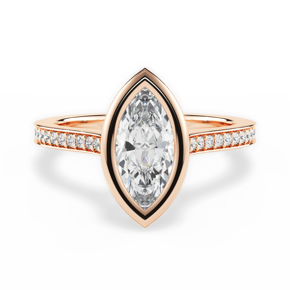 14kt Rose Gold/18kt Rose Gold/marquise/top