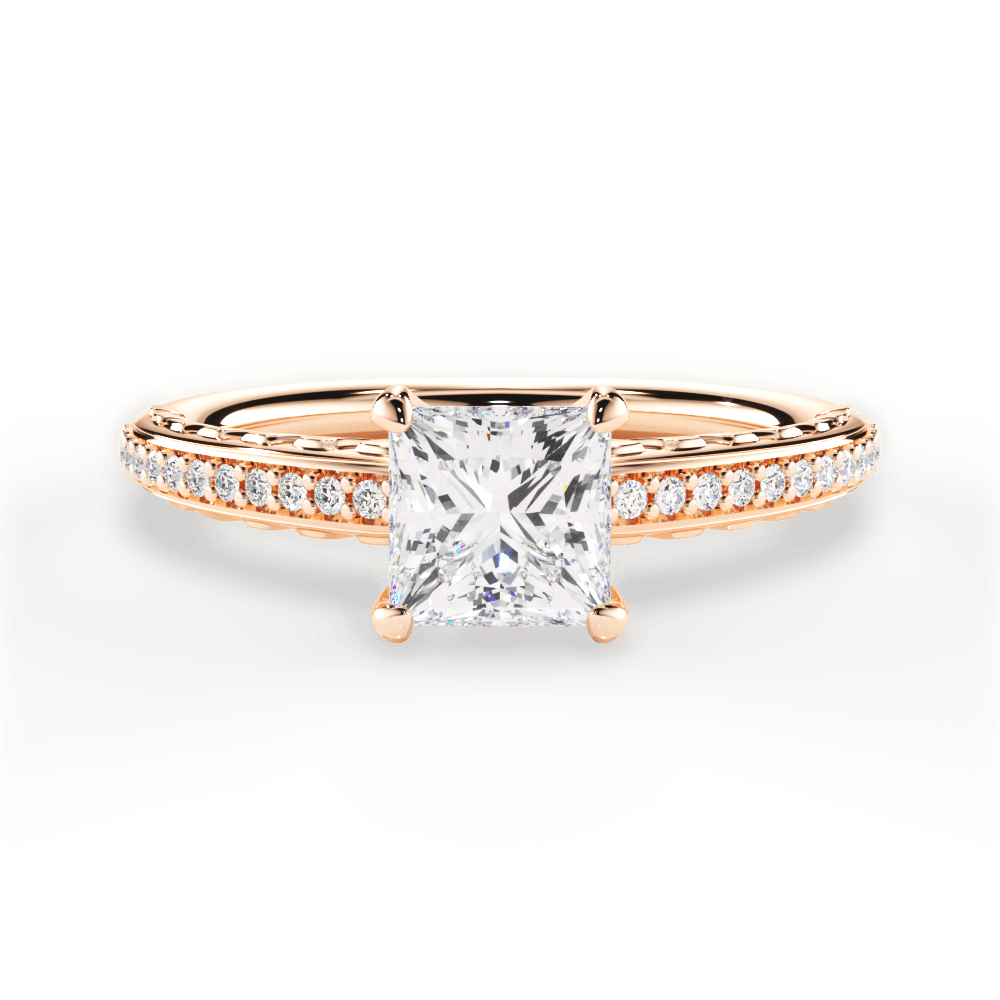 14kt Rose Gold/18kt Rose Gold/princess/top