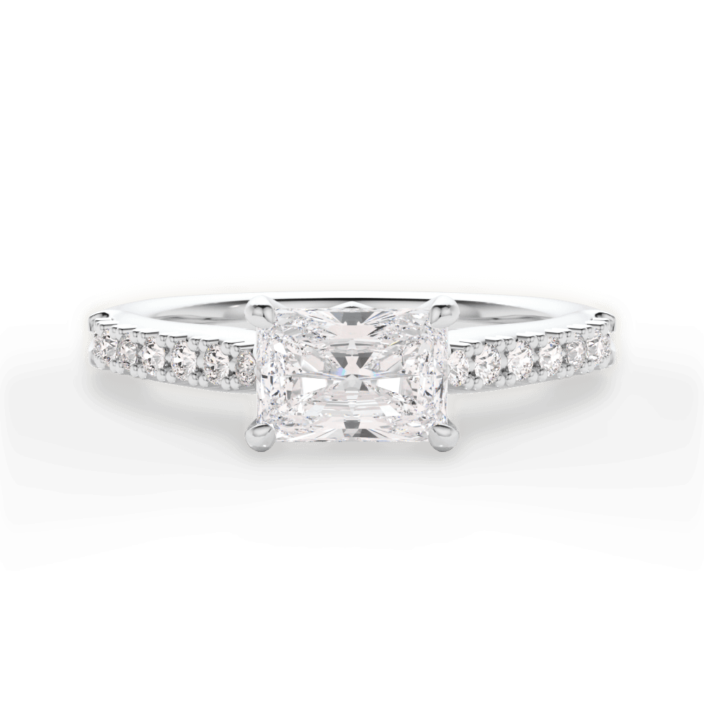 14kt White Gold/18kt White Gold/Platinum/radiant/top