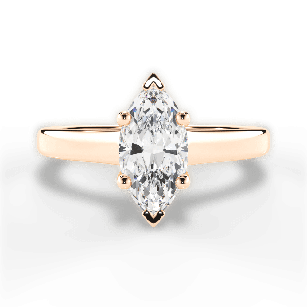14kt Rose Gold/18kt Rose Gold/marquise/top