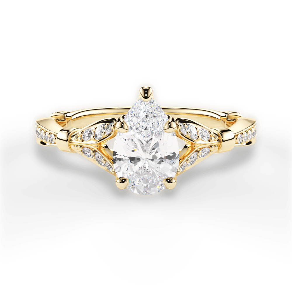 14kt Yellow Gold/18kt Yellow Gold/pear/top
