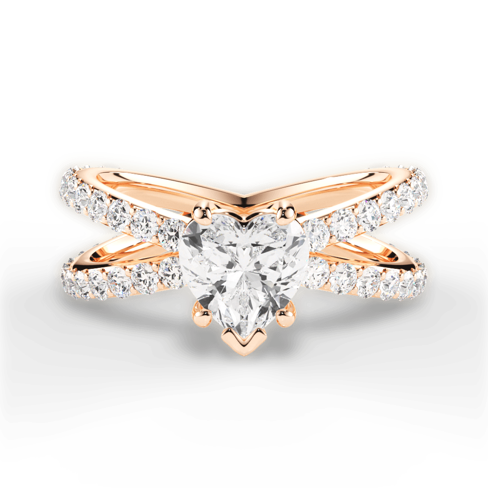 14kt Rose Gold/18kt Rose Gold/heart/top