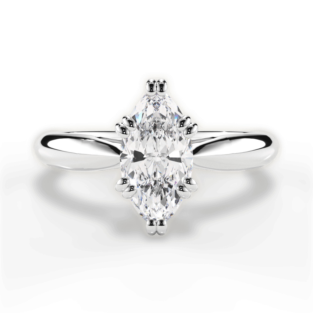 14kt White Gold/18kt White Gold/Platinum/marquise/top