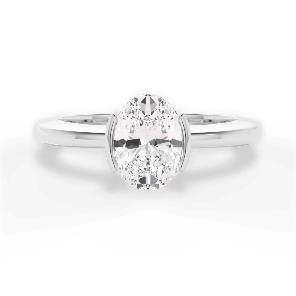 14kt White Gold/18kt White Gold/Platinum/oval/top