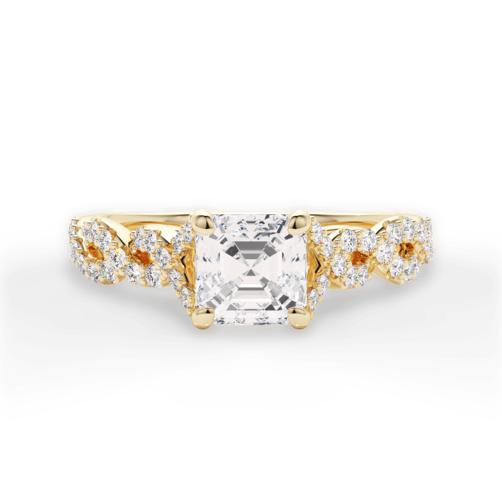 14kt Yellow Gold/18kt Yellow Gold/asscher/top