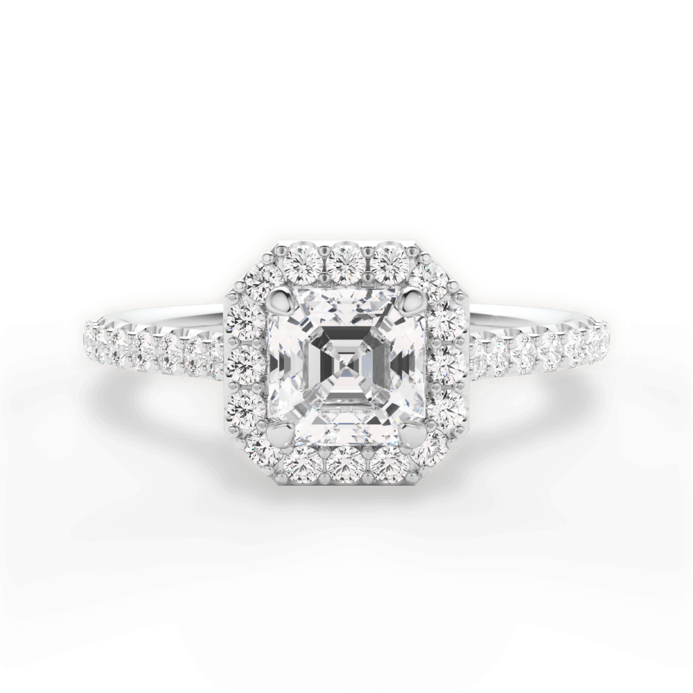 14kt White Gold/18kt White Gold/Platinum/asscher/top