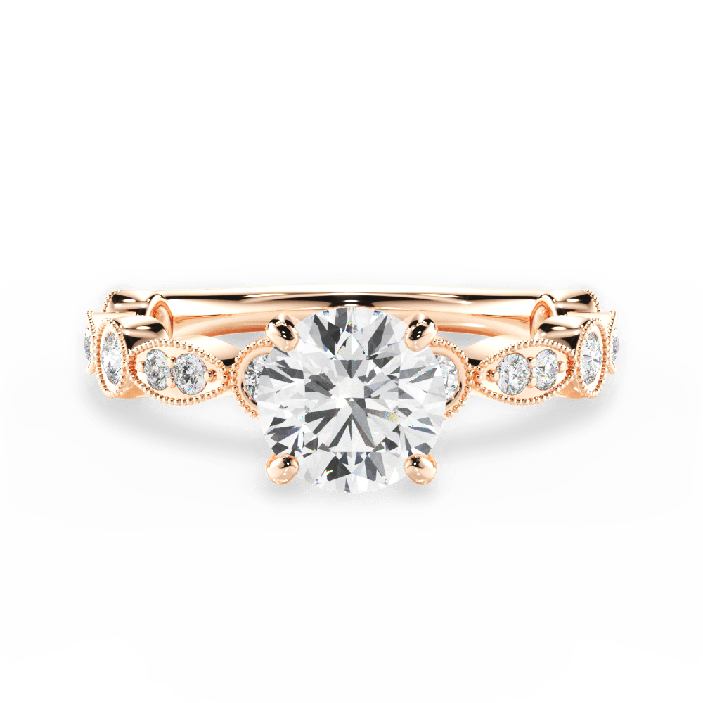 14kt Rose Gold/18kt Rose Gold/round/top