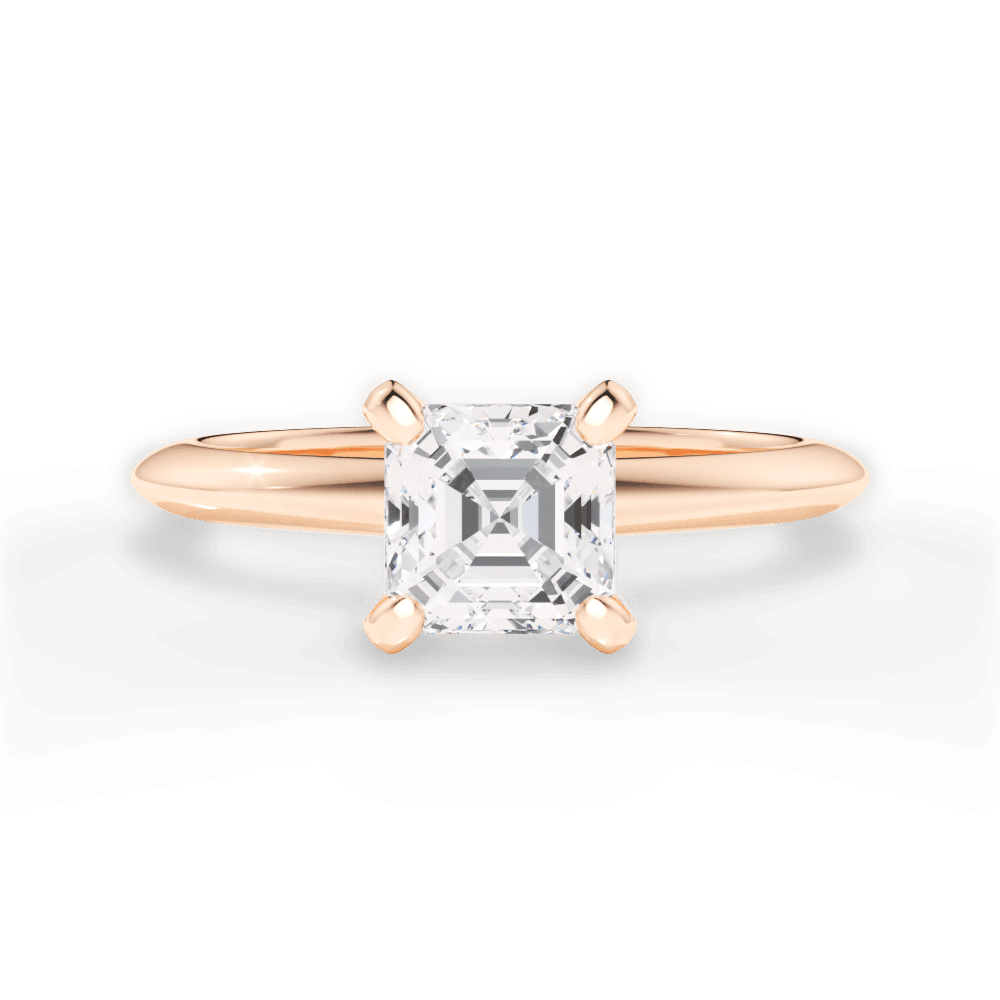 14kt Rose Gold/18kt Rose Gold/asscher/top