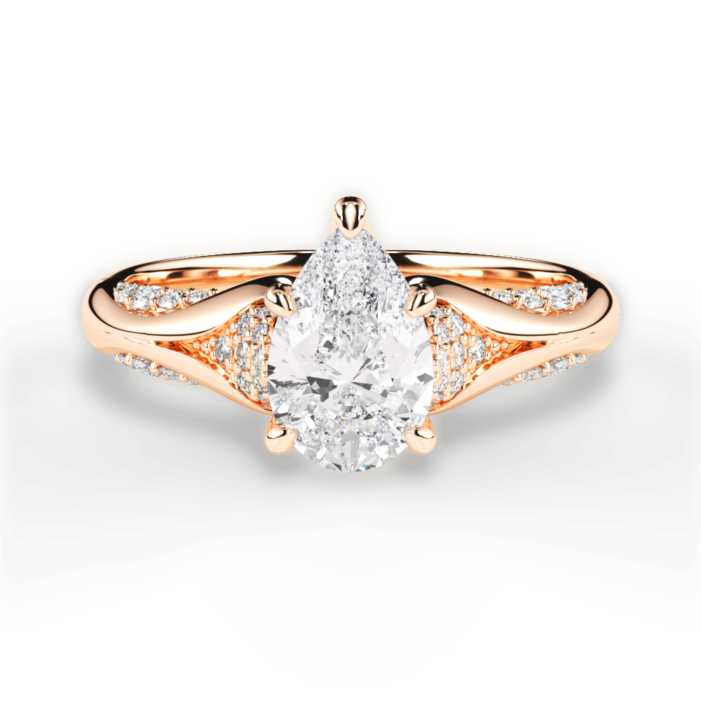 14kt Rose Gold/18kt Rose Gold/pear/top