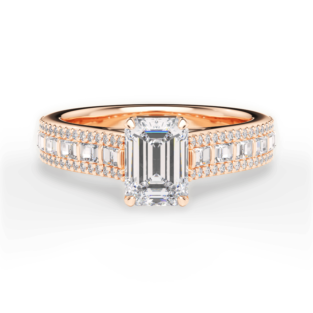 14kt Rose Gold/18kt Rose Gold/emerald/top