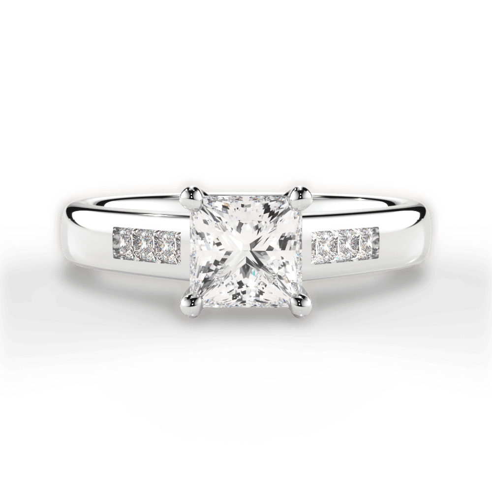 14kt White Gold/18kt White Gold/Platinum/princess/top