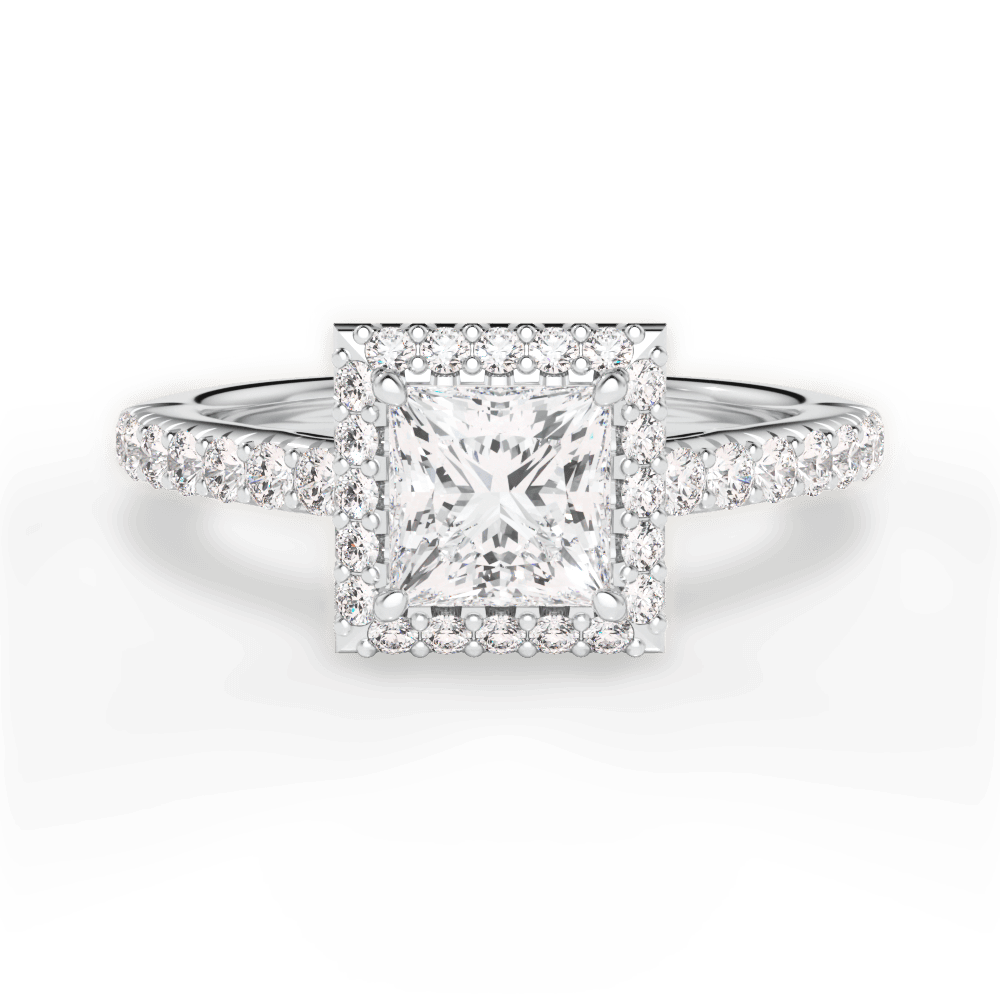 14kt White Gold/18kt White Gold/Platinum/princess/top