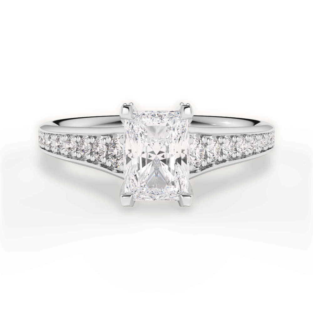 14kt White Gold/18kt White Gold/Platinum/radiant/top