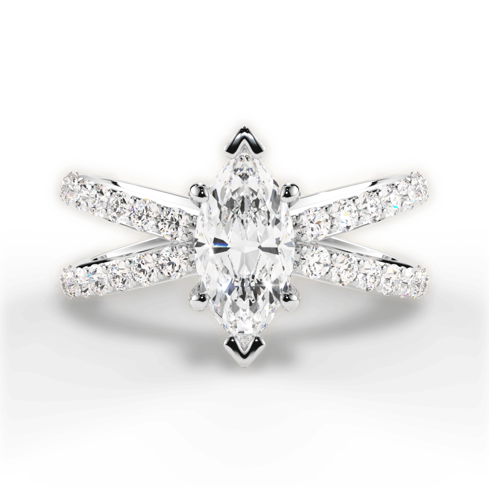 14kt White Gold/18kt White Gold/Platinum/marquise/top