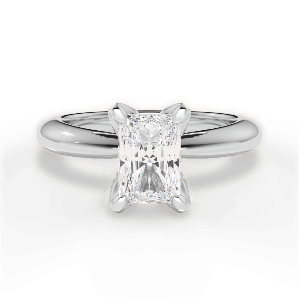 14kt White Gold/18kt White Gold/Platinum/radiant/top