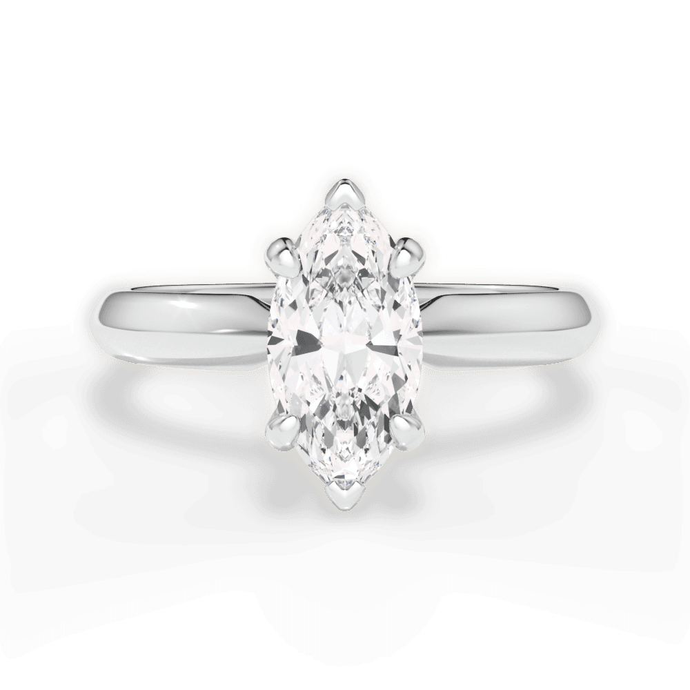 14kt White Gold/18kt White Gold/Platinum/marquise/top