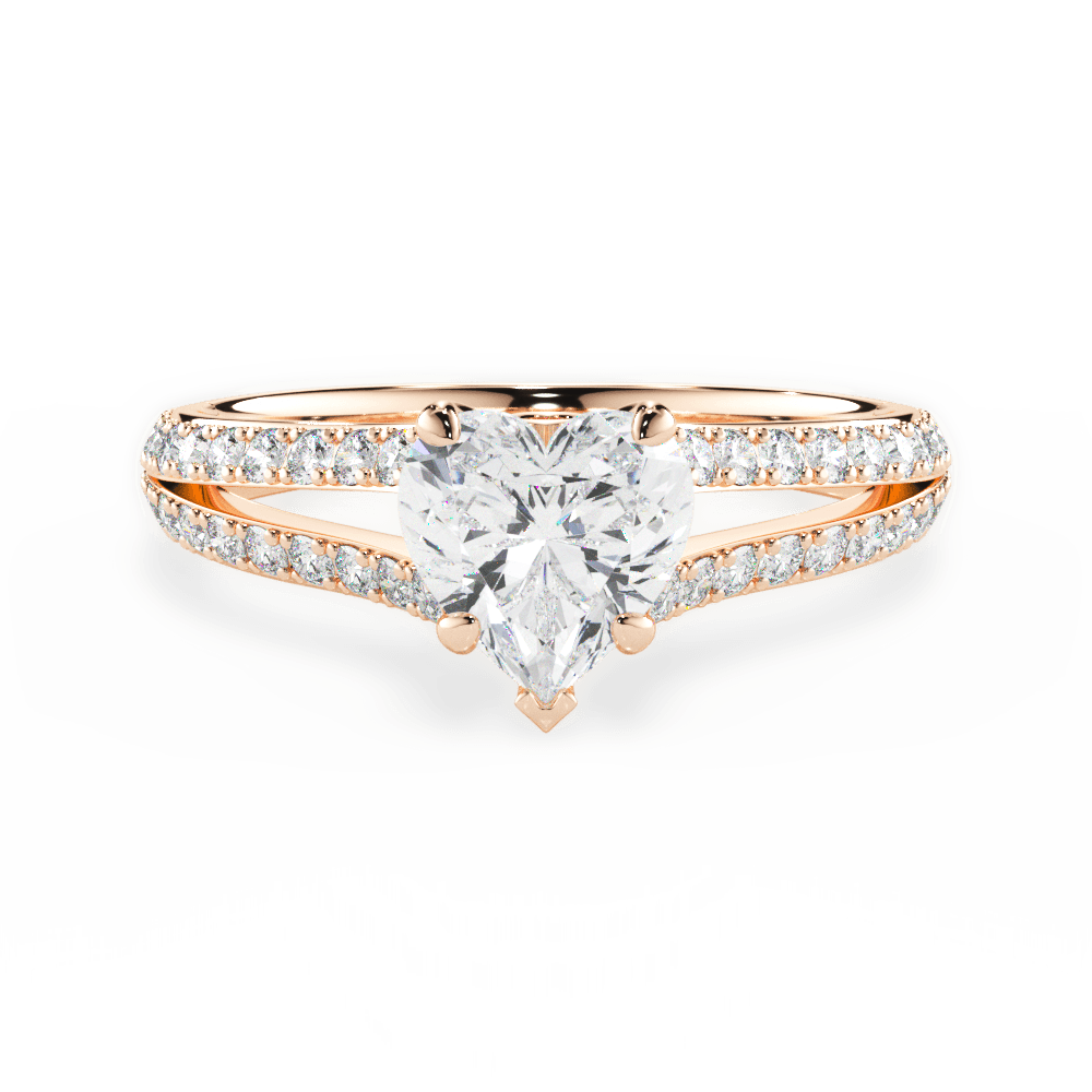 14kt Rose Gold/18kt Rose Gold/heart/top