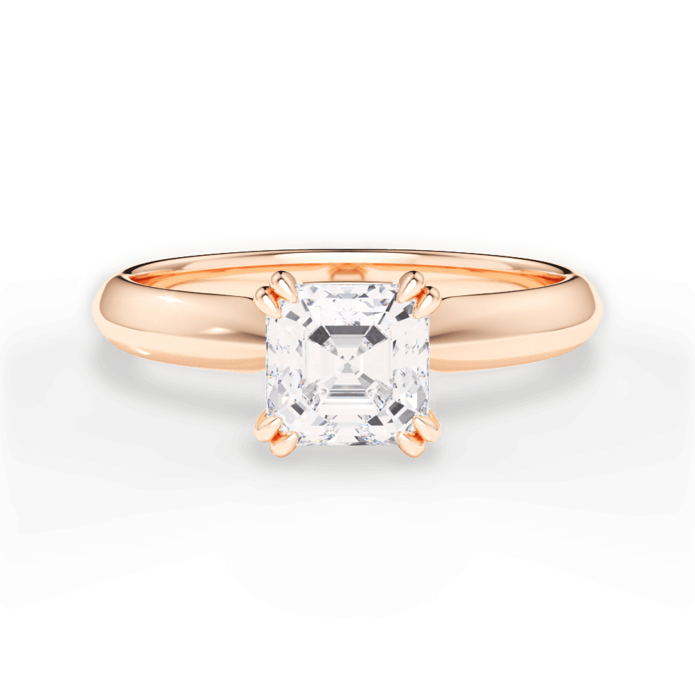 14kt Rose Gold/18kt Rose Gold/asscher/top