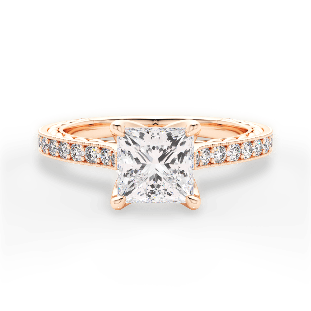 14kt Rose Gold/18kt Rose Gold/princess/top