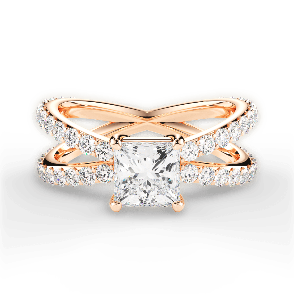 14kt Rose Gold/18kt Rose Gold/princess/top